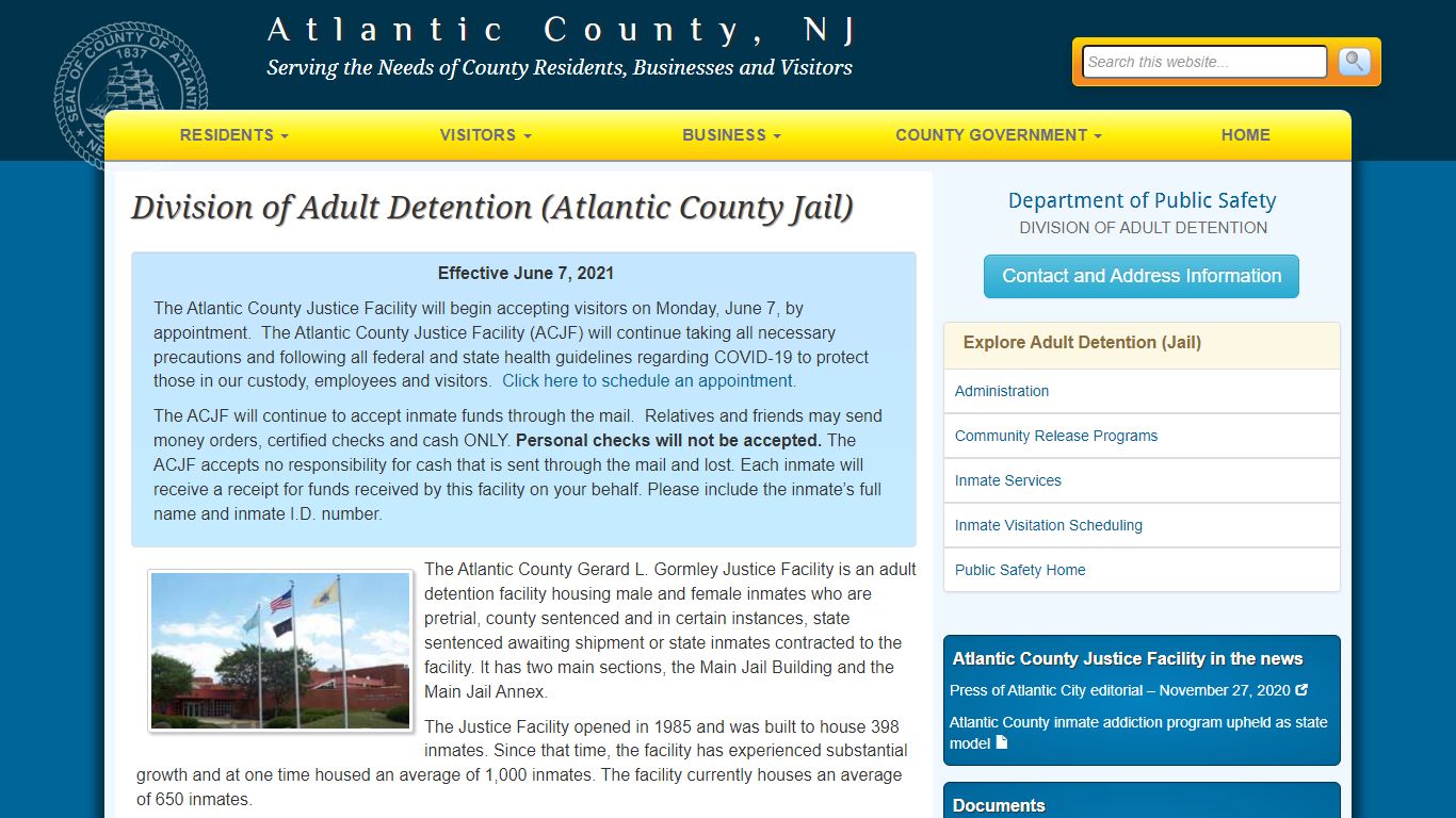 Division of Adult Detention (Atlantic County Jail ...